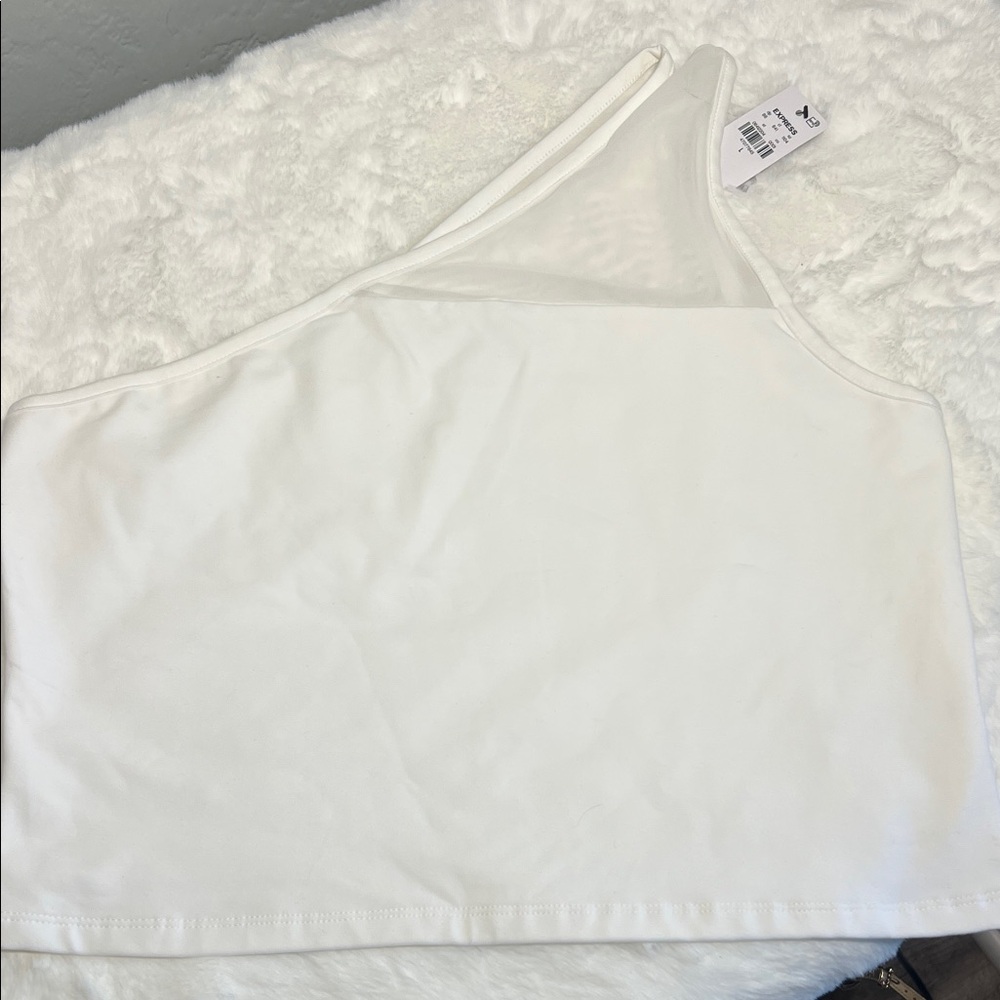 Express White One-Shoulder Tank Top